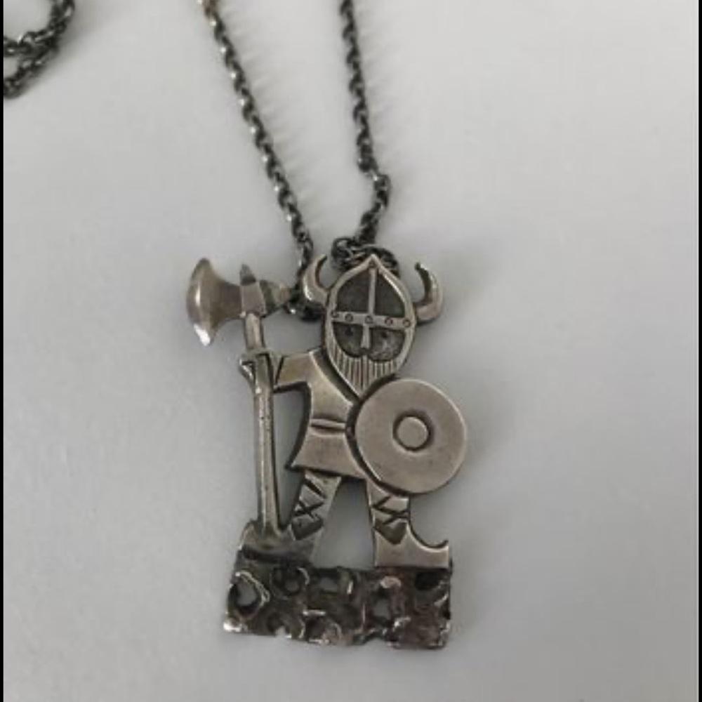 Men’s necklace warrior Crusader,handmade sterling silver